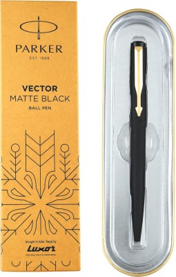 PARKER Vector Matte Black Gold Trim Ball Pen(Blue)