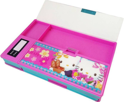 

Genextonline cartoon Hello kitty Art Plastic Pencil Box(Set of 1, Pink)