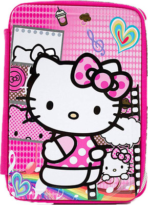 

Shopkooky Soft material box/ Birthday gift Hello kitty Art Artificial Leather Pencil Box(Set of 1, Pink)