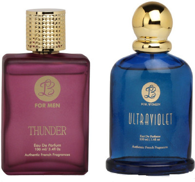 

Lyla Blanc Mens THUNDER & Womens ULTRA VOILENT - (Set of 2 Perfume for Couple) (100ml each) Eau de Parfum - 100 ml(For Men & Women)