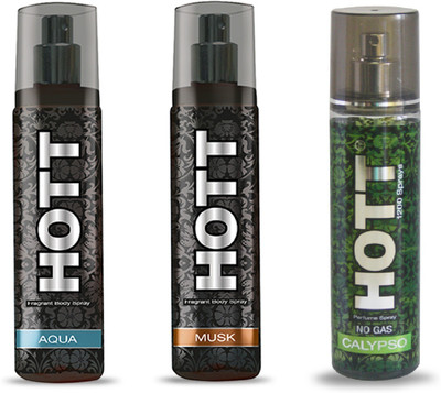 

HOTT AQUA, MUSK & CALYPSO Perfume Spray for Men- (Set of 3) (135ml each) Perfume - 135 ml(For Men)