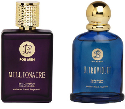 

Lyla Blanc Mens MILLIONAIRE & Womens ULTRA VOILENT - (Set of 2 Perfume for Couple) (100ml each) Eau de Parfum - 100 ml(For Men & Women)