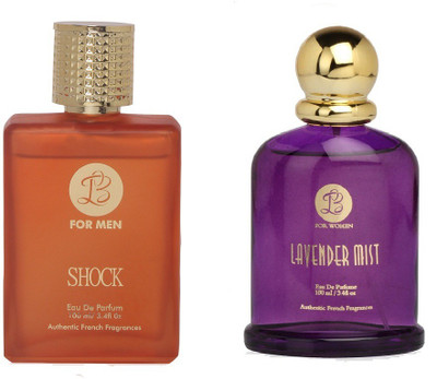 

Lyla Blanc Mens SHOCK & Womens LAVENDER MIST - (Set of 2 Perfume for Couple) (100ml each) Eau de Parfum - 100 ml(For Men & Women)