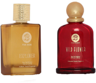 

Lyla Blanc Mens EXPLORER & Womens WILD FLOWER - (Set of 2 Perfume for Couple) (100ml each) Eau de Parfum - 100 ml(For Men & Women)
