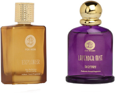 

Lyla Blanc Mens EXPLORER & Womens LAVENDER MIST - (Set of 2 Perfume for Couple) (100ml each) Eau de Parfum - 100 ml(For Men & Women)