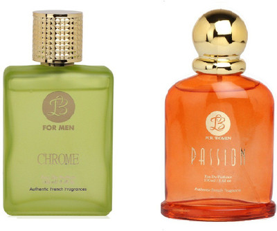 

Lyla Blanc Mens CHROME & Womens PASSION - (Set of 2 Perfume for Couple) (100ml each) Eau de Parfum - 100 ml(For Men & Women)