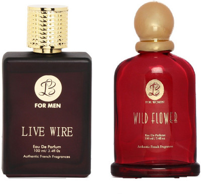 

Lyla Blanc Mens LIVE WIRE & Womens WILD FLOWER - (Set of 2 Perfume for Couple) (100ml each) Eau de Parfum - 100 ml(For Men & Women)