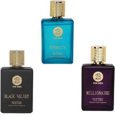 

Lyla Blanc ETERNITY BLACK VELVET MILLIONAIRE Perfume Spray for Men- (Set of 3) (100ml each) Eau de Parfum - 100 ml(For Men)