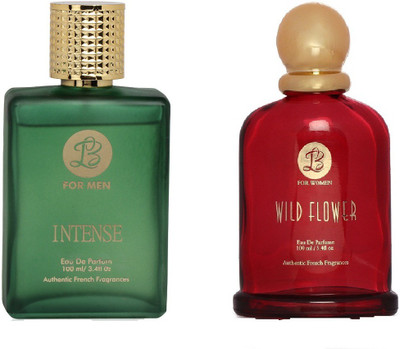 

Lyla Blanc Mens INTENSE & Womens WILD FLOWER - (Set of 2 Perfume for Couple) (100ml each) Eau de Parfum - 100 ml(For Men & Women)
