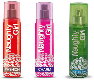 

Naughty Girl FASHION, CHARM & CRYSTAL Perfume Spray for Women- (Set of 3) (135ml each) Perfume - 135 ml(For Women)