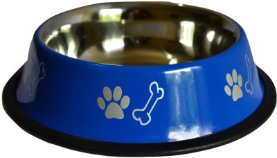 

VRCT 400ML Blue Regular Anti Skid Dog Food Bowl / Dog Bowl / Food Bowl NIPB202 Round Steel Pet Bowl(400 Steel)