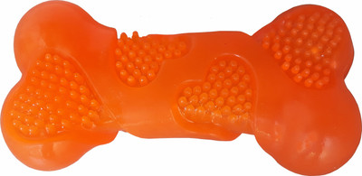

W9 High Quality Rubber Twist Spike and Squeaky Chew Bone Dog Toy Rubber Bone For Dog