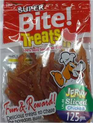 

Super Bite Jerky Sliced Checken 125g Chicken Dog Treat(125 g, Pack of 2)