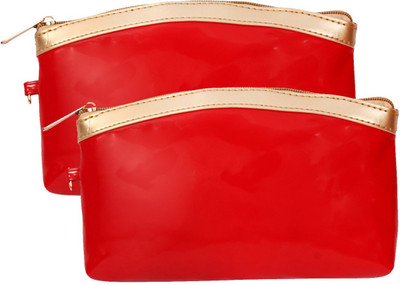 

MPK PERFECT Pack of 2 Cosmetic Pouch for Women Pouch(Red)