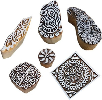 skart wooden printing blocks18 Printing Blocks(Pack of 6)