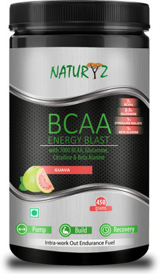 

NATURYZ Instantized BCAA Energy Blast with 7G BCAA, Glutamine, Citrulline & Beta Alanine BCAA(450 g, Guava)