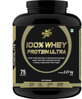 

MightyX 100% Whey Protein Ultra contains BCAA with Low in Fat, Carbs & Calories - Chocolate, 5 lb, 75 Servings Whey Protein(5 pounds, Chocolate)