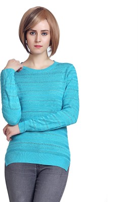 MODA ELEMENTI Round Neck Self Design Women Pullover