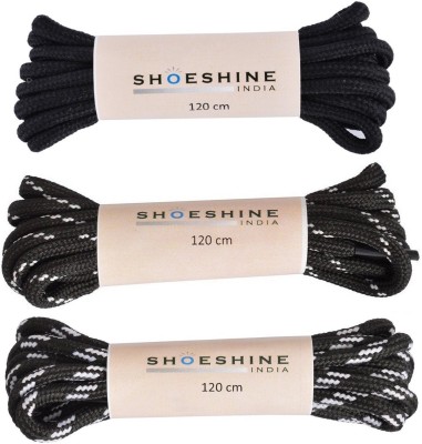 SHOESHINE round hiking shoelace (A4) 120cm trekking Shoe Lace(Multi Set of 3)