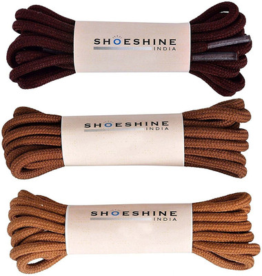 

SHOESHINE Round Hiking Leather shoe R7 Shoe Lace(Multicolor Set of 3)