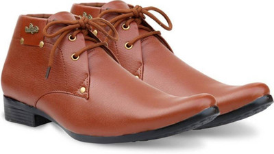 

Deals4you Men And Boys Office Use Genuine Leather Wedding Formal Slip on Shoes Lace Up For Men(Brown