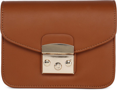 

Chemistry Women Casual Brown Leatherette Sling Bag