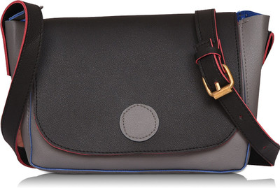 

Aisna Women Evening/Party, Casual Grey, Black PU Sling Bag, Black;grey
