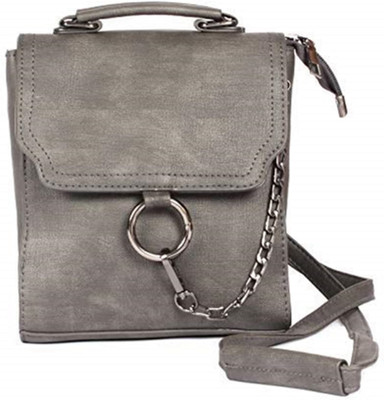 

MultiZone Women Casual Grey Leatherette Sling Bag