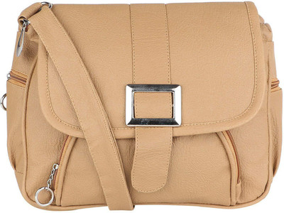 

Sparklings Women Casual Beige PU Sling Bag