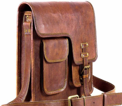 

dzcollections Men & Women Formal Brown Genuine Leather Sling Bag