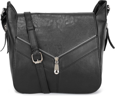 

Bagsy Malone Women Casual Black PU Sling Bag