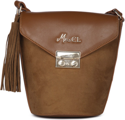 

Miss CL Women Casual Brown Leatherette Sling Bag