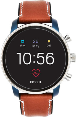 Fossil 4th Gen Explorist HR Smartwatch (Brown Strap, Regular)