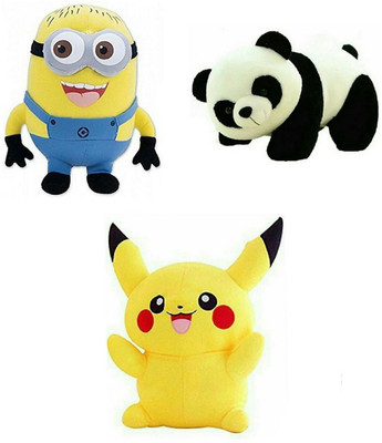 

Tako bell Panda, 30 cm, Pikachu,--26cm and 3D Eyes Minion, 22cm - 25 cm(Multicolor)