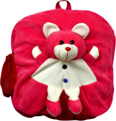 ToyKing Teddy Character Pink School Bag For Baby - 30.4 cm(Pink)