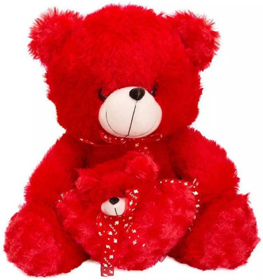 

kashish gift gallery Red teddy bear with baby 60 cm - 12 inch(Red)