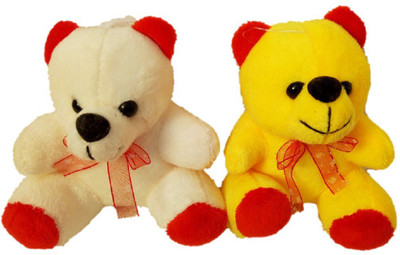 Manjom soft toys teddy 11 cm - 11 cm(White, Yellow)