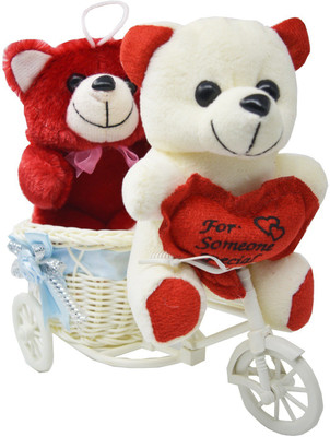 

ME&YOU Romantic Gifts, Surprise Cycle Teddy for Wife, Girlfriend, fiance On Valentine's Day, Birthday, Anniversary, Karwa Chauth and any special Occasion IZ18TWRCy-003 - 16 cm(Multicolor)