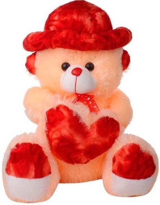 

GIFTERIA Stuffed Spongy 3FT Soft Cute CAP Teddy bear W/HEART - 89 cm(Cream)