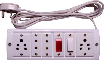 

RUHAILA 4 (Anchor) Socket extension board with 4 meter wire with 15 Amp plug 4 Socket Surge Protector(White)