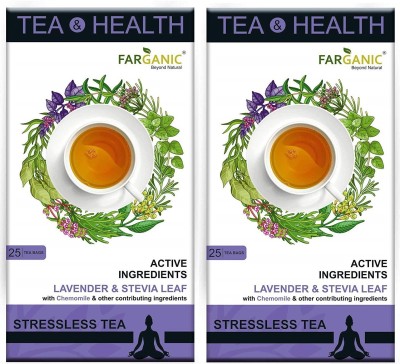 

FARGANIC Tea And Health - Stressless Combo Lavender, Chamomile Green Tea Bags(50 Bags, Box)