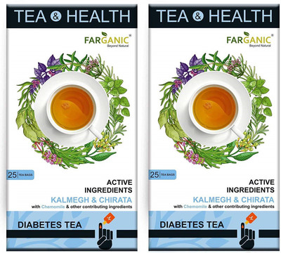 

FARGANIC Tea And Health - Diabetea Combo Chamomile, Black Pepper Green Tea Bags(50 Bags, Box)