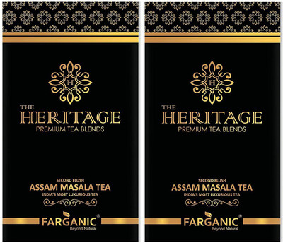 

FARGANIC Pack of Heritage Assam Masala Tea India's Most Premium and Luxurious Tea Series - 30 Tea Bags Cardamom, Cinnamon, Ginger, Black Pepper Green Tea Bags(50 Bags, Box)