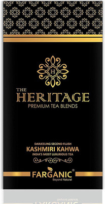 

FARGANIC THE HERITAGE KASHMIRI KAHWA (GREEN TEA) - India's Most Premium and Luxurious Tea Series - 15 Tea Bags Saffron, Cardamom, Cinnamon Green Tea Bags(15 Bags, Box)