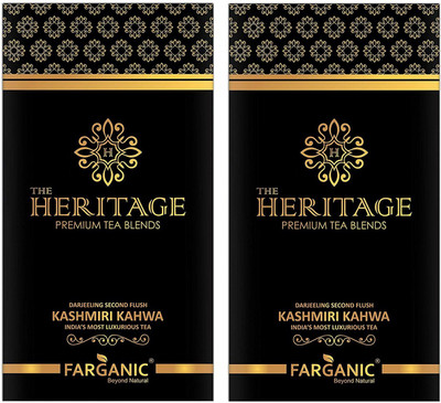 

FARGANIC The Heritage (PACK OF 2) Kashmiri Kahwa Green Tea - India's Most Luxurious Tea ( 30 Tea Bags) Cardamom, Saffron, Cinnamon Green Tea Bags(30 Bags, Box)