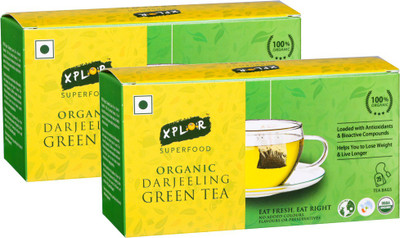 

Xplor Organic Darjeeling Green Tea Bags (2 Packs of 25 Bags Each) Green Tea Bags(50 Bags, Box)