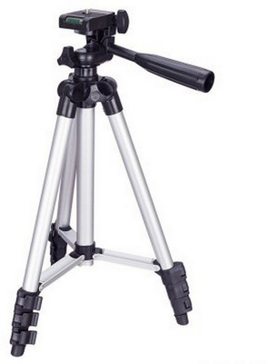 

JUSTO 3110 Portable & Foldable Camera & Mobile Tripod with Mobile Clip Holder Bracket Fully Flexible Mount Cum Tripod Stand with Three-Dimensional Head & Quick Release Plate Tripod(Silver, Supports Up to 1000 g)