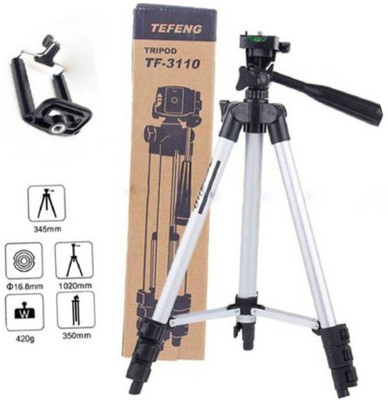

Zeom 105Cm Lightweight Tripod with Bag & Phone Mount Holder By(GADGET ZONE) Tripod Tripod(Black, Silver, Supports Up to 1000 g)