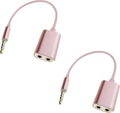 House Of Sensation 3.5mm Metal Stereo Audio Male To 2 x 3.5mm Female Earphone Splitter Cable. Headphone Splitter (Black) (Pack of 2) USB Adapter(Rose Gold) Flipkart