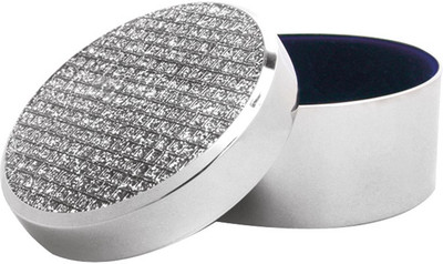 

momentz Sliver Jewellery Box (Round Shape) Makeup, Gifts, Vanity Box, Safe-keeper Vanity Box(Silver)